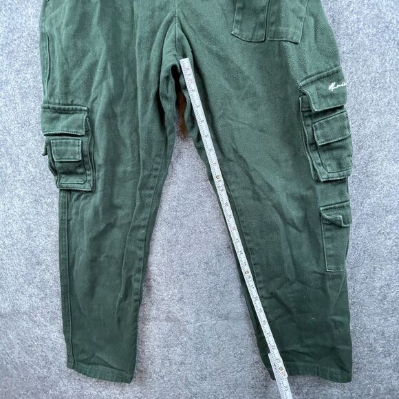 Maniere De Voir Jeans Mens Medium Green Cargo Pants Drawstring Outdoors Earthy - Picture 5 of 10